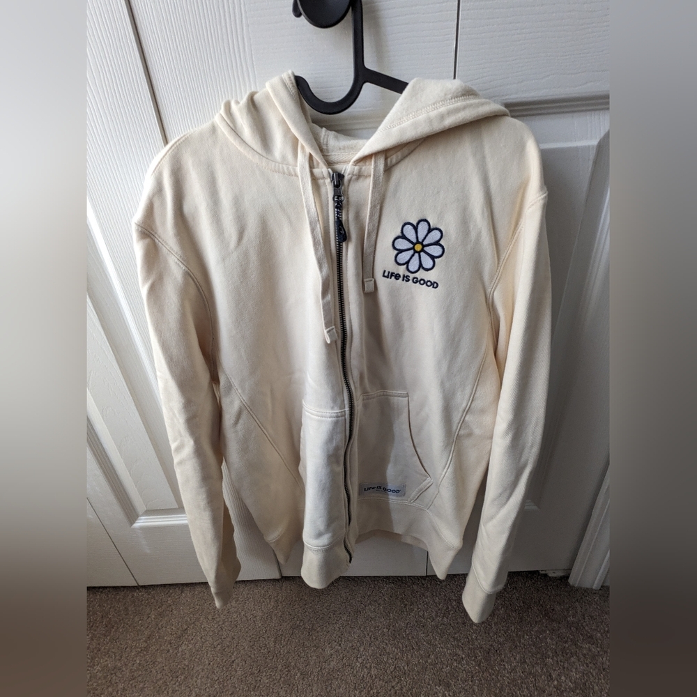 Cream "Life is Good" Daisy Hoodie